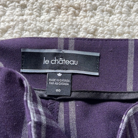 Le Chateau Purple Check Pants Size 00 - Picture 6 of 10